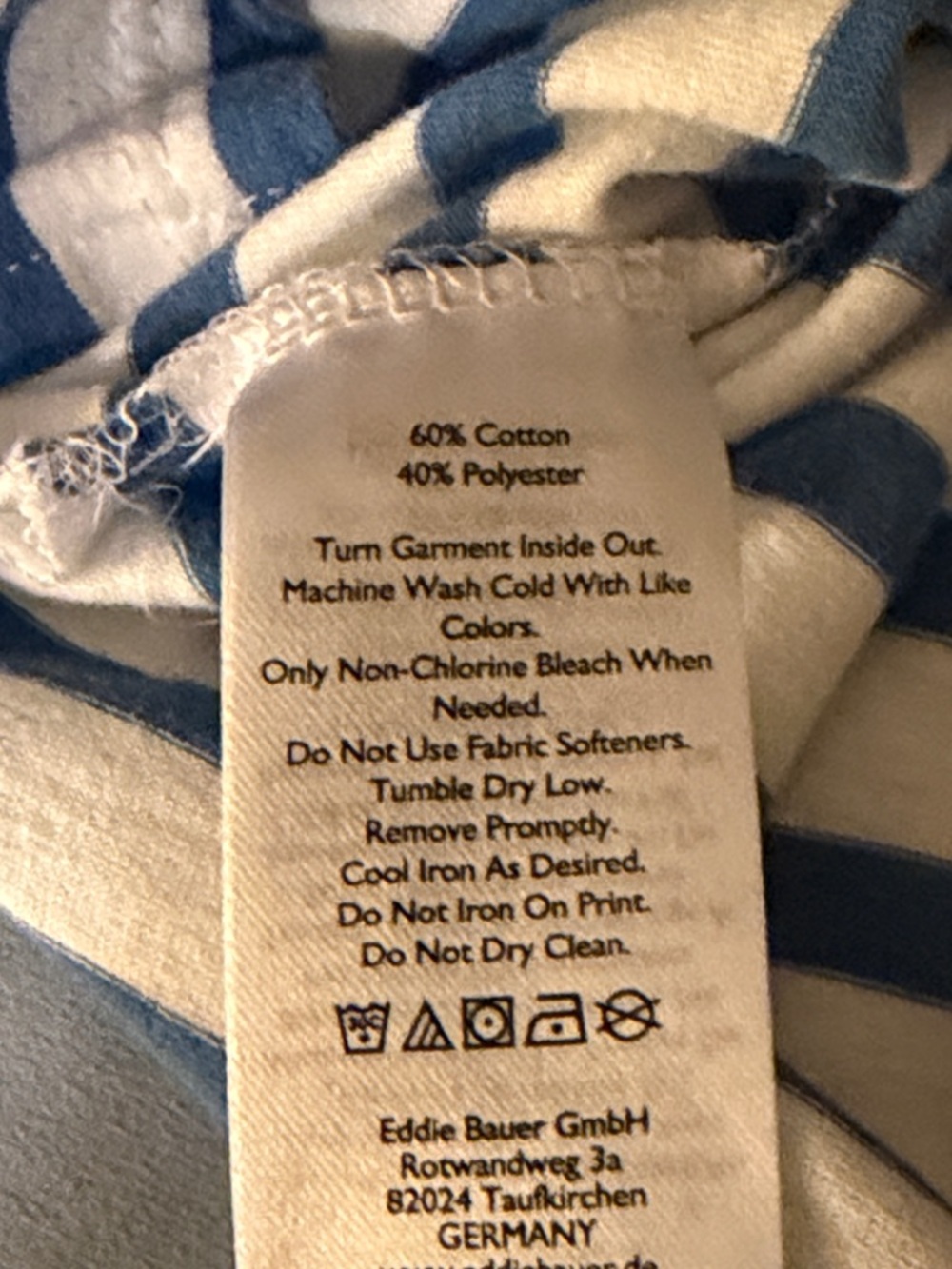 Eddie Bauer White and Blue Striped V-Neck Tank size L - Picture 6 of 6